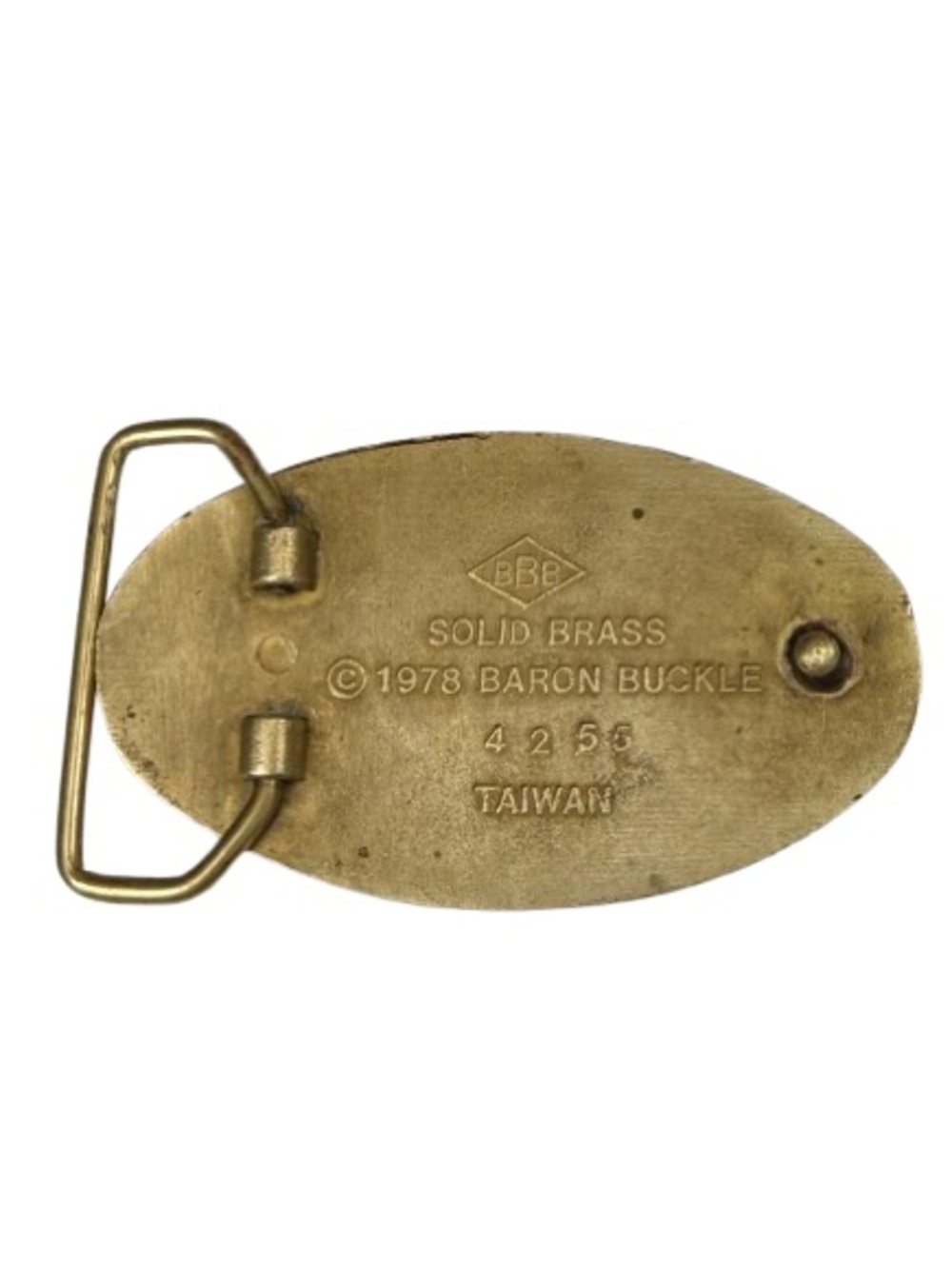 Vintage 1978 Baron Buckle Solid Brass Humor Belt Buckle Western Cowboy Unisex - Picture 2 of 5